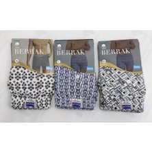 Berrak 3lü Erkek Desenli Penye Short Boxer 1053