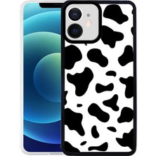 Case 4U Apple iPhone 12 Kılıf M-Fit Desenli Kapak Cow NO1 Renkli