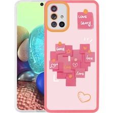 Case 4U Samsung Galaxy A71 Uyumlu Kılıf M-Fit Aşk Hikayesi Post-it Desenli Kapak Love Story NO2 Renkli