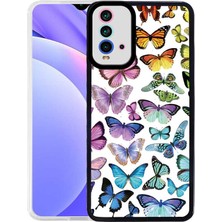 Case 4U Xiaomi Redmi 9 4g Kılıf M-Fit Kelebek Desenli Kapak Butterfly NO3 Renkli