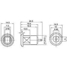 Devre Dünyası 12MM Elektronik Anahtarlı Aç Kapa Kilidi - 1/2' Key Switch Spst