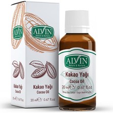 Alvin Kakao Yağı, Soğuk Sıkım, %100 Saf ve Doğal, 20 ml