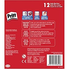 Pritt 12'li Jumbo Üçgen Silinebilir Pastel Boya Mum Boya Silgi ve Kalemtıraş Hediyeli Ka