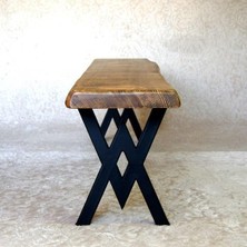 Entema Doğal Ağaç Masif Bank Bench 150 Cm( Metal Ayak )