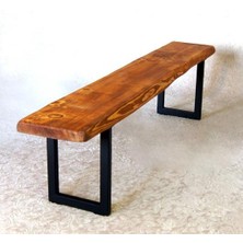 Entema Doğal Ağaç Masif Bank Bench  90 Cm( Metal Ayak )