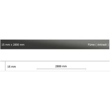 Eym 15 mm x 2800 mm Yapışkanlı Sibu Aynalı Pleksi Şerit Mobilya Dolap Süsü  Antrasit