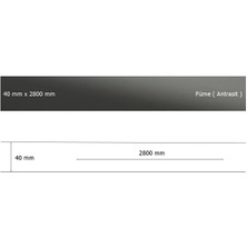 Eym 40 mm x 2800 mm Yapışkanlı Sibu Aynalı Pleksi Şerit Mobilya Dolap Süsü  Antrasit