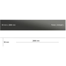 Eym  50 mm x 2800 mm Yapışkanlı Sibu Aynalı Pleksi Şerit Mobilya Dolap Süsü  Antrasit