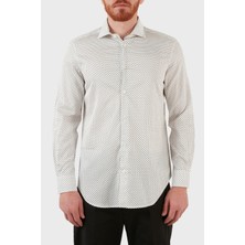 Emporio Armani Pamuklu Desenli Regular Fit Gömlek Erkek Gömlek 3L1C86 1npbz F133