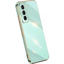 MTK Moveteck S22 Plus Uyumlu Kılıf Kamera Lens Korumalı Parlak Gold Kenar Elitcase