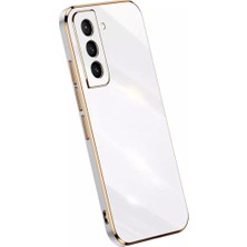 MTK Moveteck S22 Plus Uyumlu Kılıf Kamera Lens Korumalı Parlak Gold Kenar Elitcase