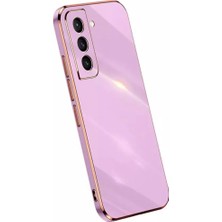 MTK Moveteck S22 Plus Uyumlu Kılıf Kamera Lens Korumalı Parlak Gold Kenar Elitcase