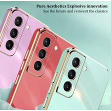 MTK Moveteck S22 Plus Uyumlu Kılıf Kamera Lens Korumalı Parlak Gold Kenar Elitcase