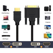 Aogo 1.5 Metre DVI HDMI Kablo Çift Yönlü DVI To HDMI 24+1 DVI Erkek HDMI Erkek