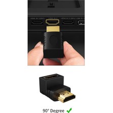 Aogo HDMI 90°dönüştürücü Dirsek Dişi Erkek HDMI Aparat Dik HDMI L 90 Derece HDMI