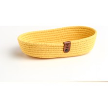 Joyso Pamuk İp El Yapımı Ekmek Sepeti 22 X 12 X 5 Cm