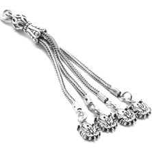 Tesbihname Arma Tasarım 4lü Kamçı 925 Ayar Gümüş Püskül