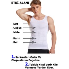 Young&Fit Erkek Korse Atlet Beyaz Bel Korsesi Toparlayıcı 2 Beden Inceltici Korse Atlet