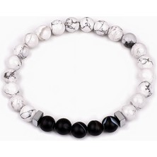 Padore Accessory Unisex Akik, Oniks ve Hematit Doğal Taşlı Bileklik Sakinliğin Anahtarı