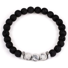 Padore Accessory Unisex Akik, Hematit ve Oniks Doğal Taşlı Bileklik Ruh Dengeleyici