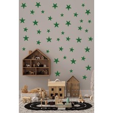 Lizpo Decor Yeşil Yıldız Duvar Çocuk Odası Sticker Dekorasyon 3-4-5 cm 200 Adet