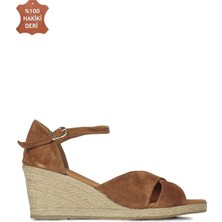 Fitbas 6620 162 Kadın Taba Süet Büyük & Küçük Numara Sandalet