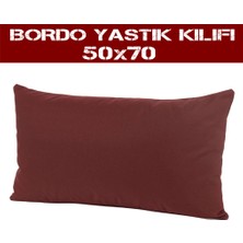 Hediye Nest Bordo 2'li Yastık Kılıfı Siyah Fermuarlı 50 x 70 cm