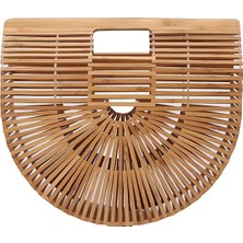 Xinh Kadın Bambu Plaj Çantası - Kahverengi (Yurt Dışından)
