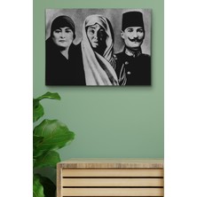 Dünyatablo Atatürk Portre Tablosu Mustafa Kemal Atatürk Dikdörtgen Dekoratif Kanvas Tablo