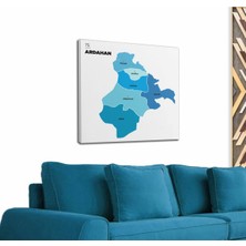 Dünyatablo Ardahan   Ili ve Ilçeler Haritası  Dekoratif Kanvas Tablo 1272