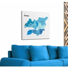 Dünyatablo Kocaeli  Ili ve Ilçeler Haritası  Dekoratif Kanvas Tablo 1402