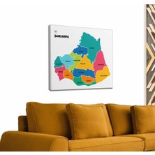 Dünyatablo Şanlıurfa Ili ve Ilçeler Haritası  Dekoratif Kanvas Tablo 1457