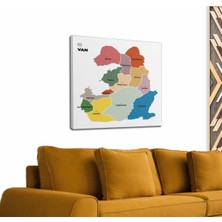 Dünyatablo Van Ili ve Ilçeler Haritası  Dekoratif Kanvas Tablo 1479