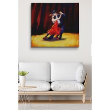 Dünyatablo Tango Danscıları Yağlıboya Görünüm Dekoratif Kanvas Duvar Tablosu