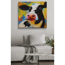 Dünyatablo Modern Sanat Inek Portresi Dekoratif Kanvas Duvar Tablo