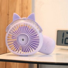 Zsykd Masaüstü Katlanır Sprey Mini Fan Karikatür Nemlendirme Su Jet Fan Mavi (Yurt Dışından)