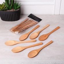 Hometarz 6'lı Bambu Kaşık Salça Kaşığı Bambu Kaşık Set 17 cm