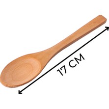 Hometarz 6'lı Bambu Kaşık Salça Kaşığı Bambu Kaşık Set 17 cm