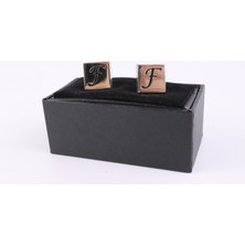 Ars Magic Box Harfli Gümüş Renk Kol Düğmesi F Harfi