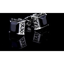 Three Beans Three Beans Siyah Gem Hollow Kol Düğmesi Için Erkek Takım Elbise Gömlek Düğmesi Metal Kol Düğmeleri Beyefendi Düğün Business Takı | Kravat Klips kol Düğmeleri (Yurt Dışından)