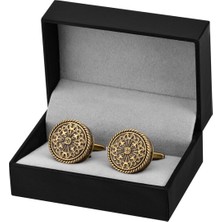 Three Beans Erkekler Için Yüksek Kaliteli Gömlek Kol Düğmeleri Yuvarlak Bronz Vintage Desen Metal Manşet Bağlantıları Düğün Damat Hediyeler | Kravat Klipleri ve Kol Düğmeleri (Yurt Dışından)