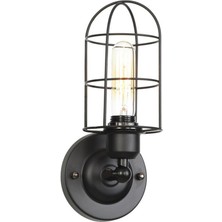 Riolight  Retro Siyah Metal Kafes Aplik