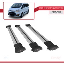 OMAY Ford Transit Tourneo - Custom 2007-2017 Arası Fly Model Ara Atkı Tavan Barı Gri 3 Adet Bar