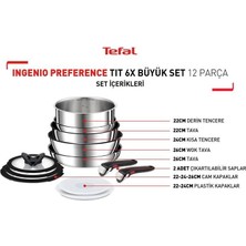 Tefal L97390 Ingenio Titanyum 6X Preference Büyük Tava ve Tencere Seti 12 Parça - 2100125560