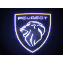 Femex Yeni Peugeot Araçlar Için Pilli Yapıştırmalı Kapı Altı LED Logo