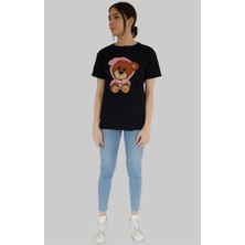 Gesvages Bisiklet Yaka Taşlı Ayıcık Tshirt