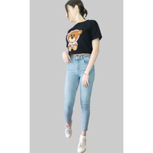 Gesvages Bisiklet Yaka Taşlı Ayıcık Tshirt