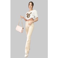 Bisiklet Yaka Mickey Baskılı Tshirt