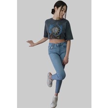 Gesvages Bisiklet Yaka Baskılı Tshirt