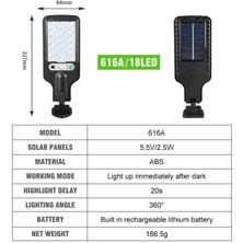 (616A / 18LED) 2x LED Güneş Duvar Işık Pır Hareket Sensörü Dim Dim Lamba Açık Bahçe Sokağı Yeni (Yurt Dışından)